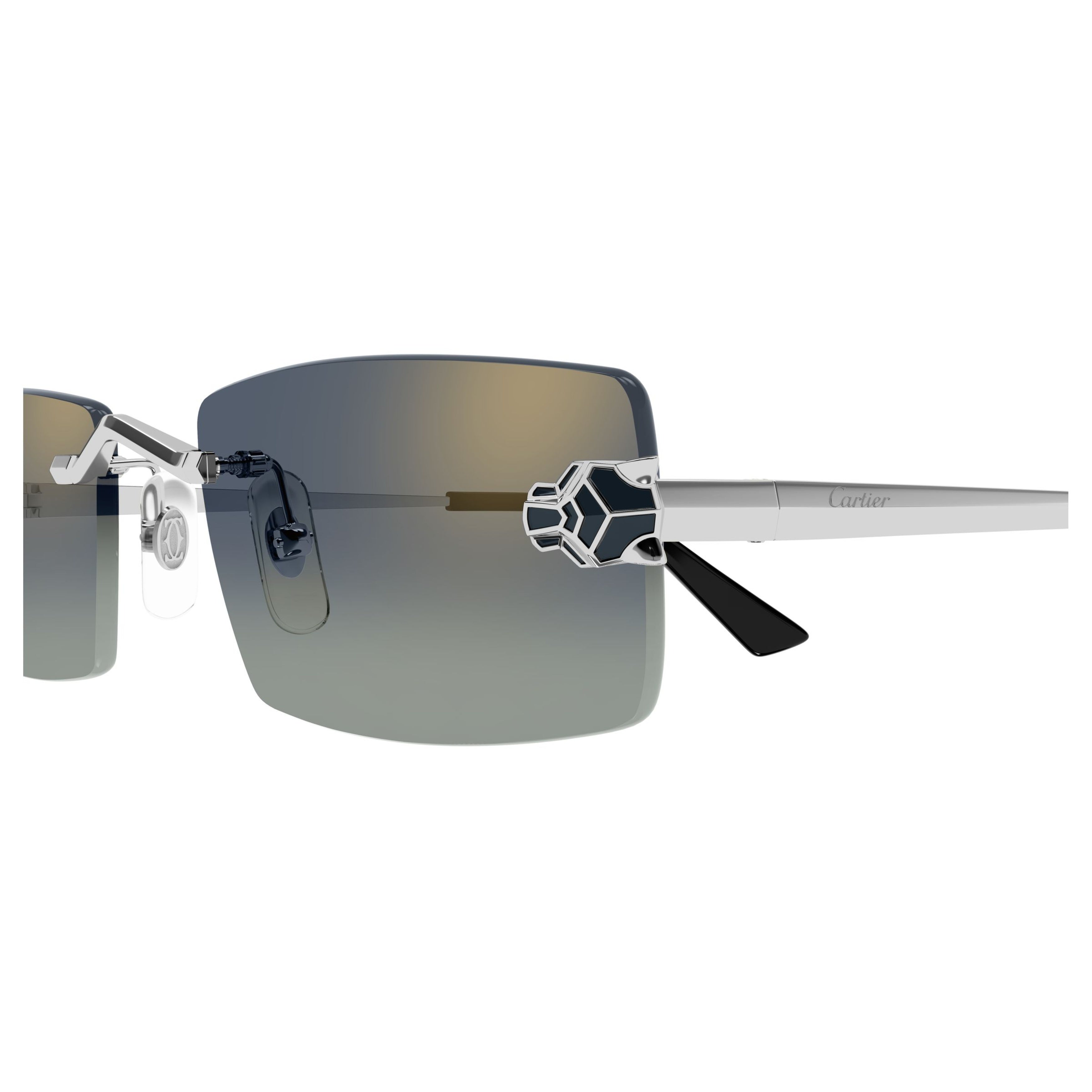 Rimless Rectangular Sunglasses With Gradient Lenses
