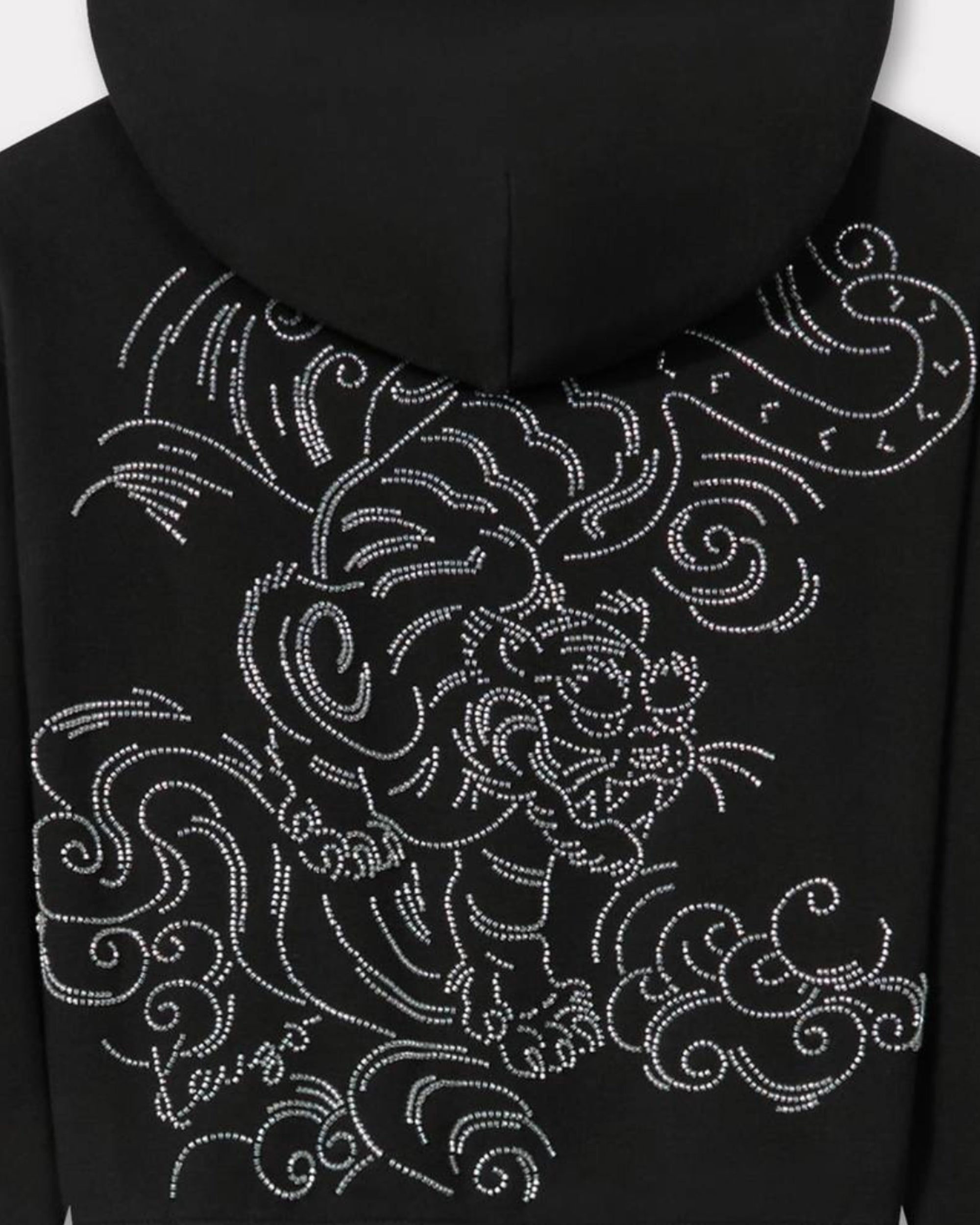 Cropped Cotton Hoodie With Drawstring And Subtle Embroidery
