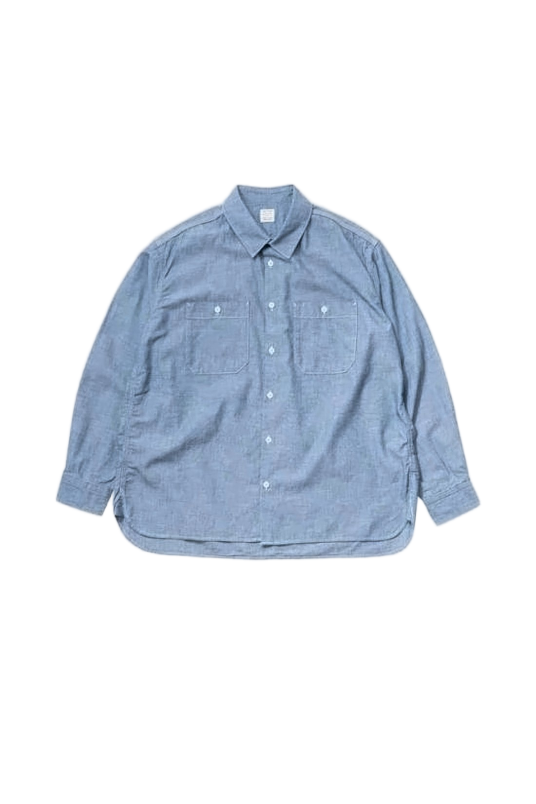 Loose-Fitting Blue Blouse With Classic Collar And Button-Down Front