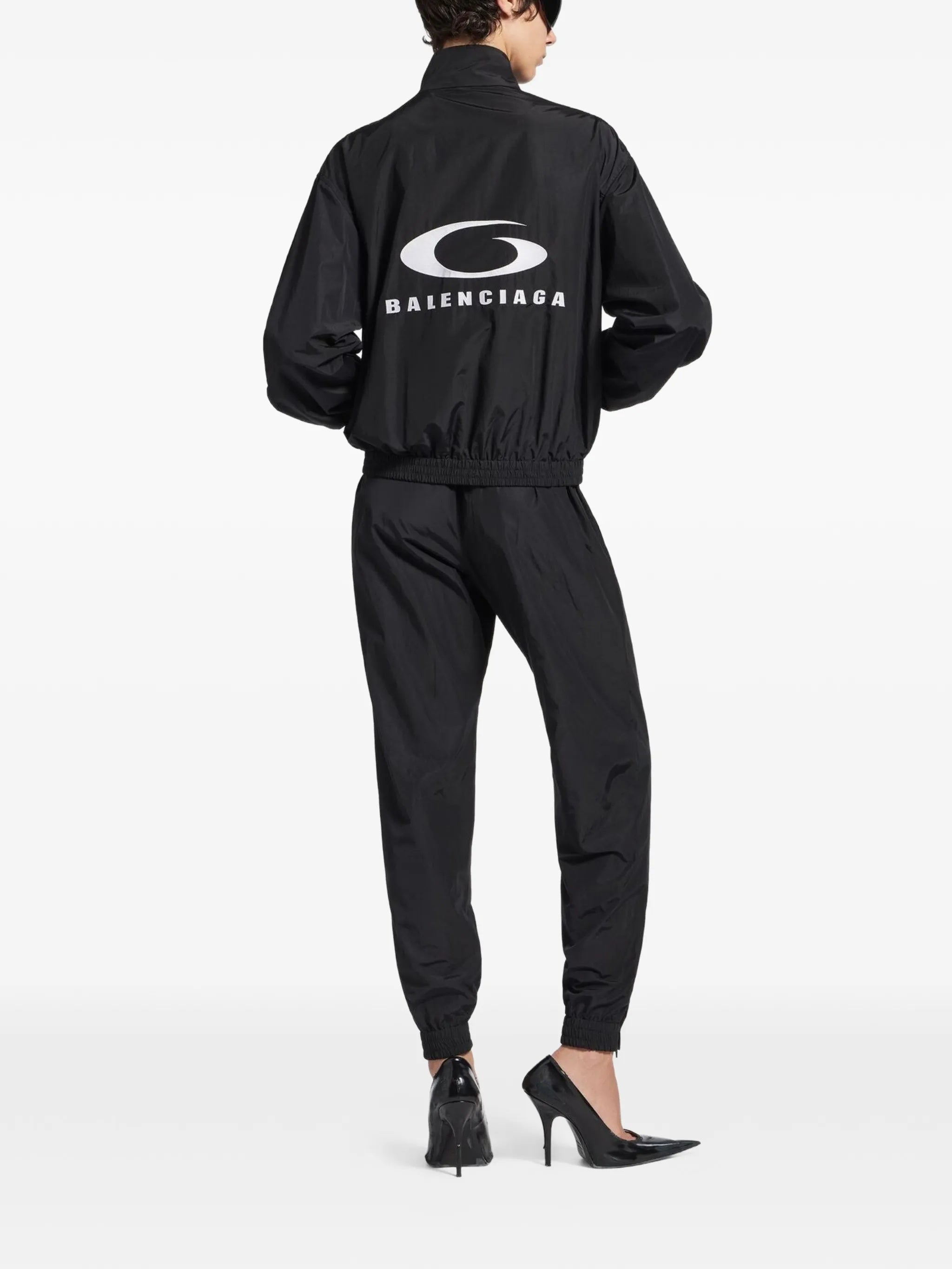 Black Tracksuit Relaxed Fit Logo Pants