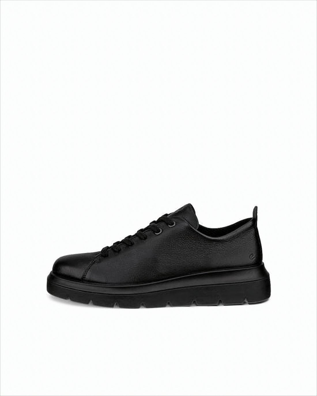Minimalist Black Cow Leather Sneakers