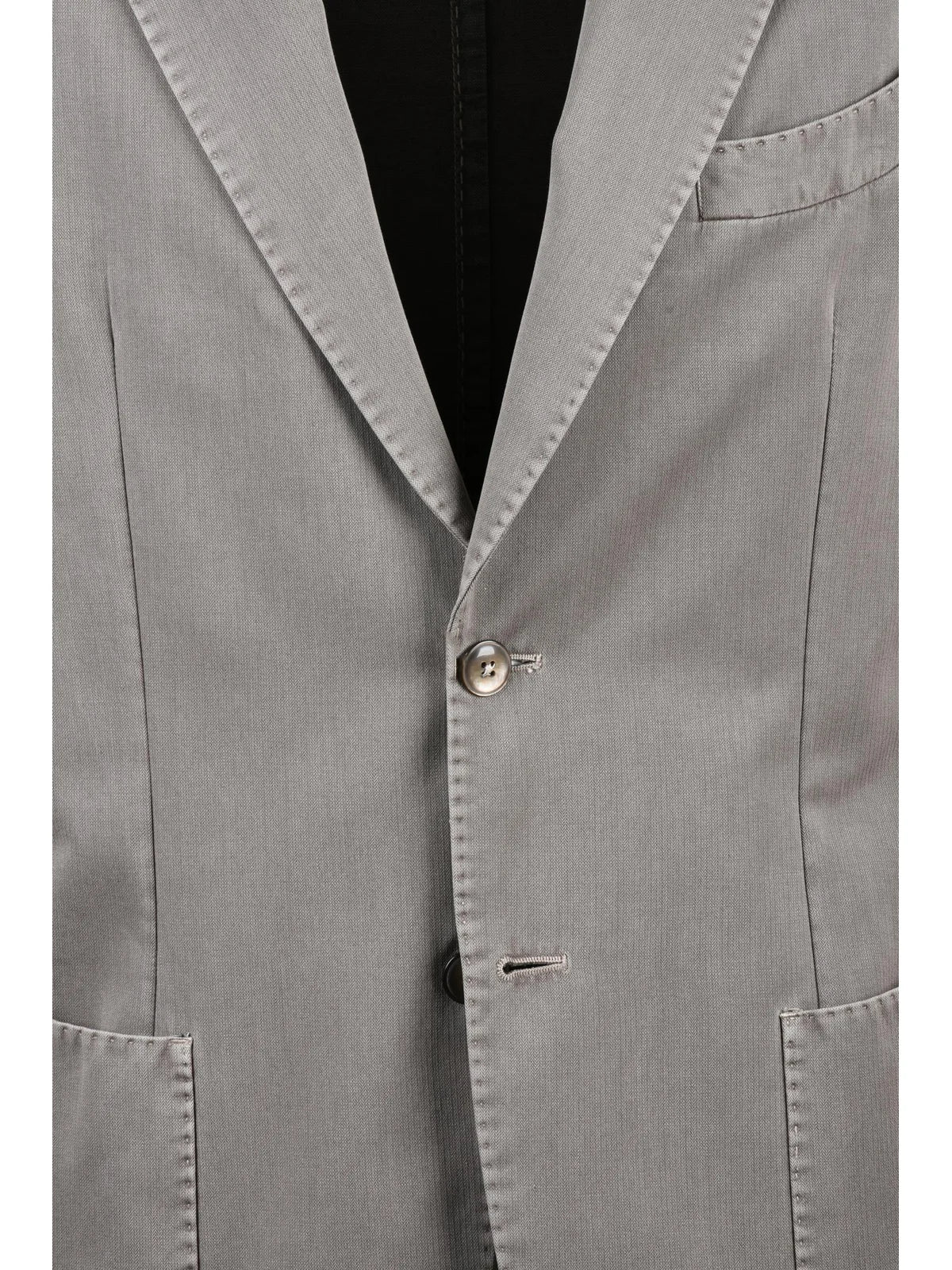 Taupe Cotton Polyamide Rounded Jacket