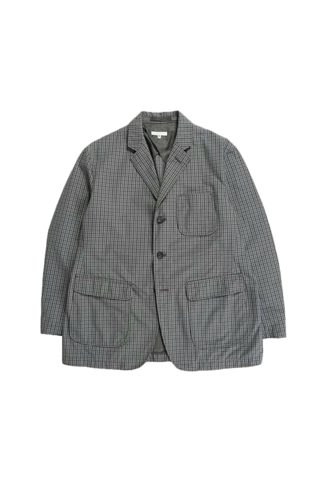 Subtle Checkered Tailored Jacket With Classic Lapel And Relaxed Fit