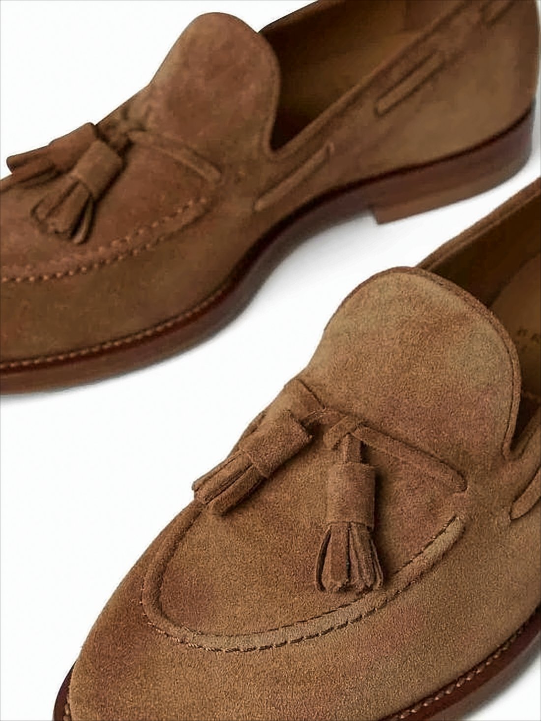 Suede Loafers with Rounded Toe