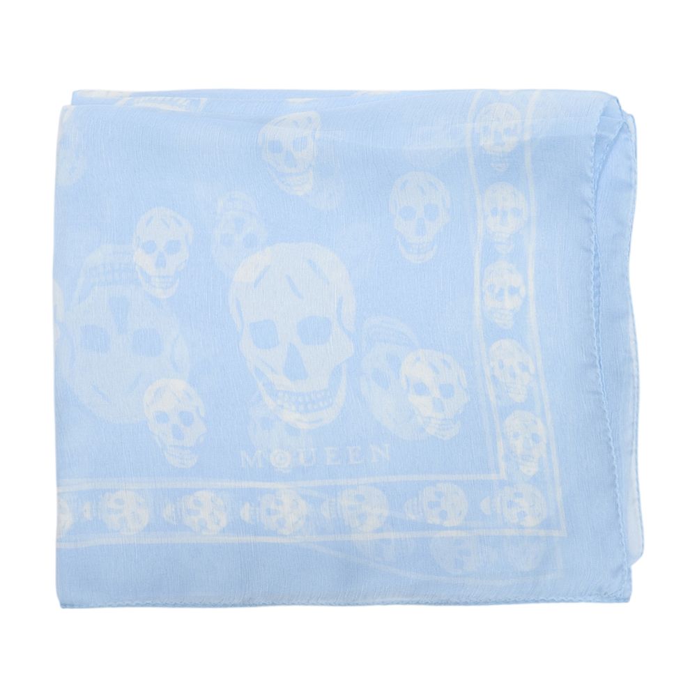Ca Skull Scarf - Alexander McQueen - Silk - Blue