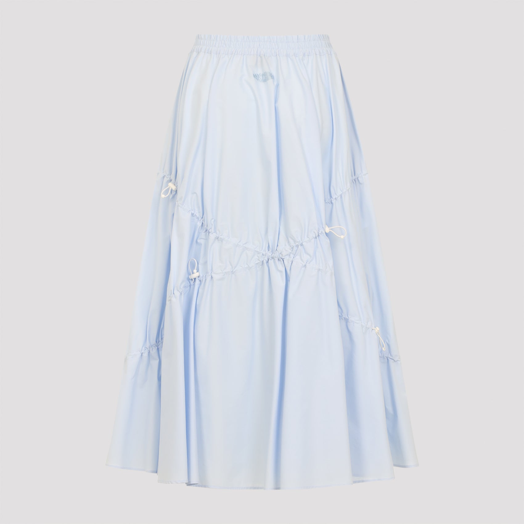 Relaxed Flared Midi Skirt with Textured Gathering
