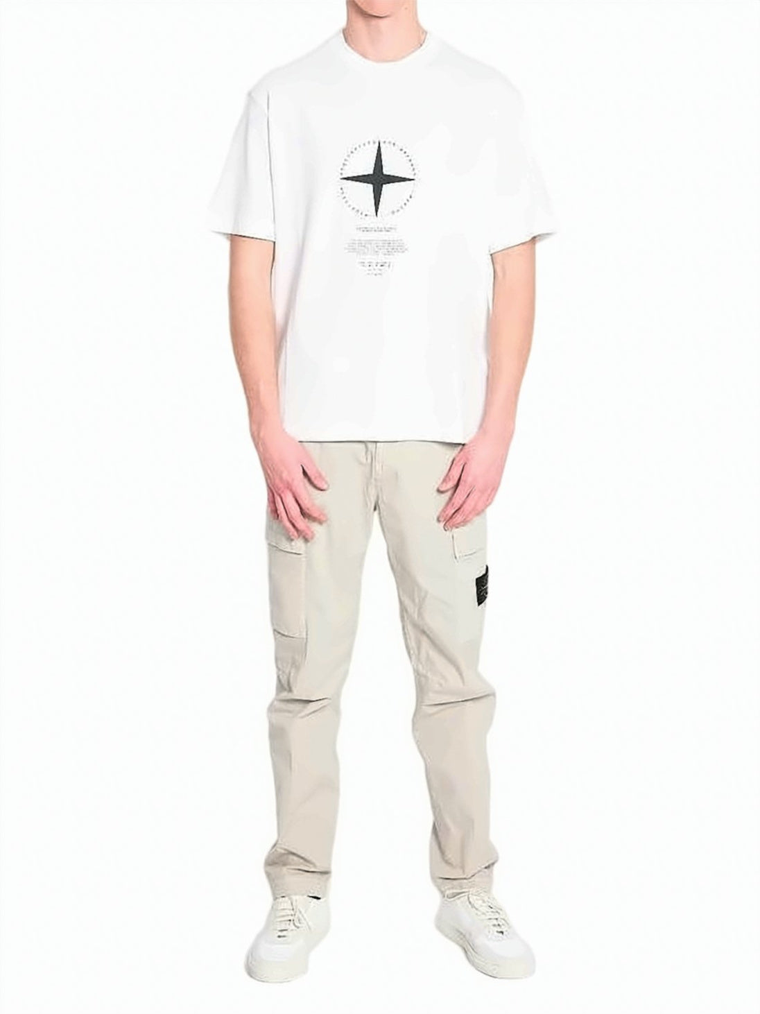 White Lightweight Breathable Central Compass T-Shirt