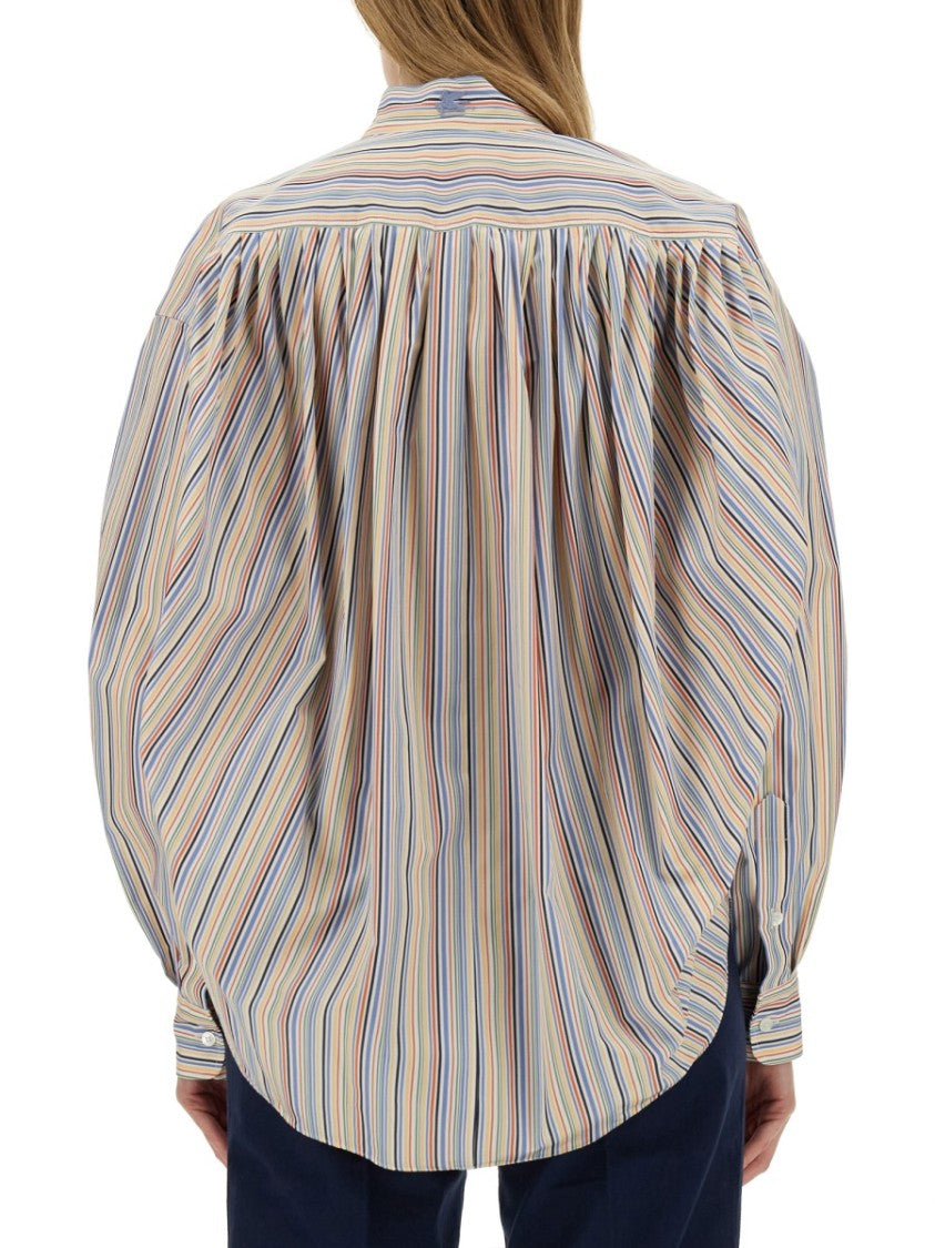 Stripe-Pattern Blouse