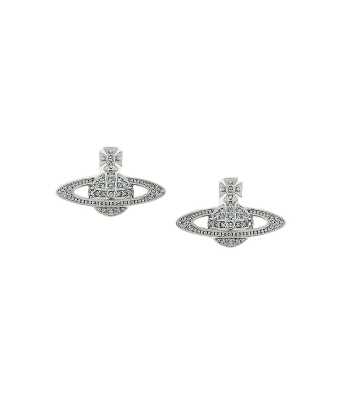 Planet-Inspired Silver Earrings with Sparkling Accents