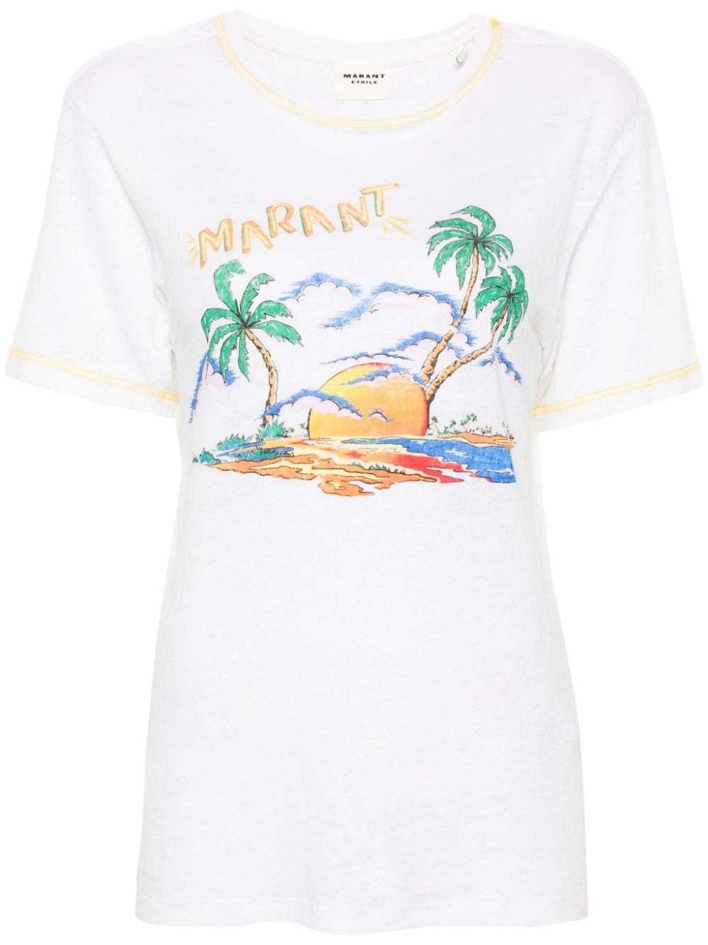 Short-Sleeved Tropical Graphic Print T-Shirt
