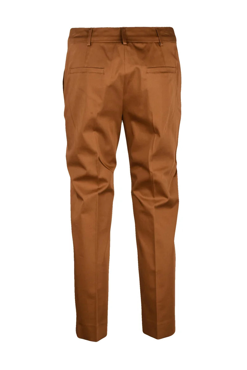 Cotton Stretch Trousers - Rust