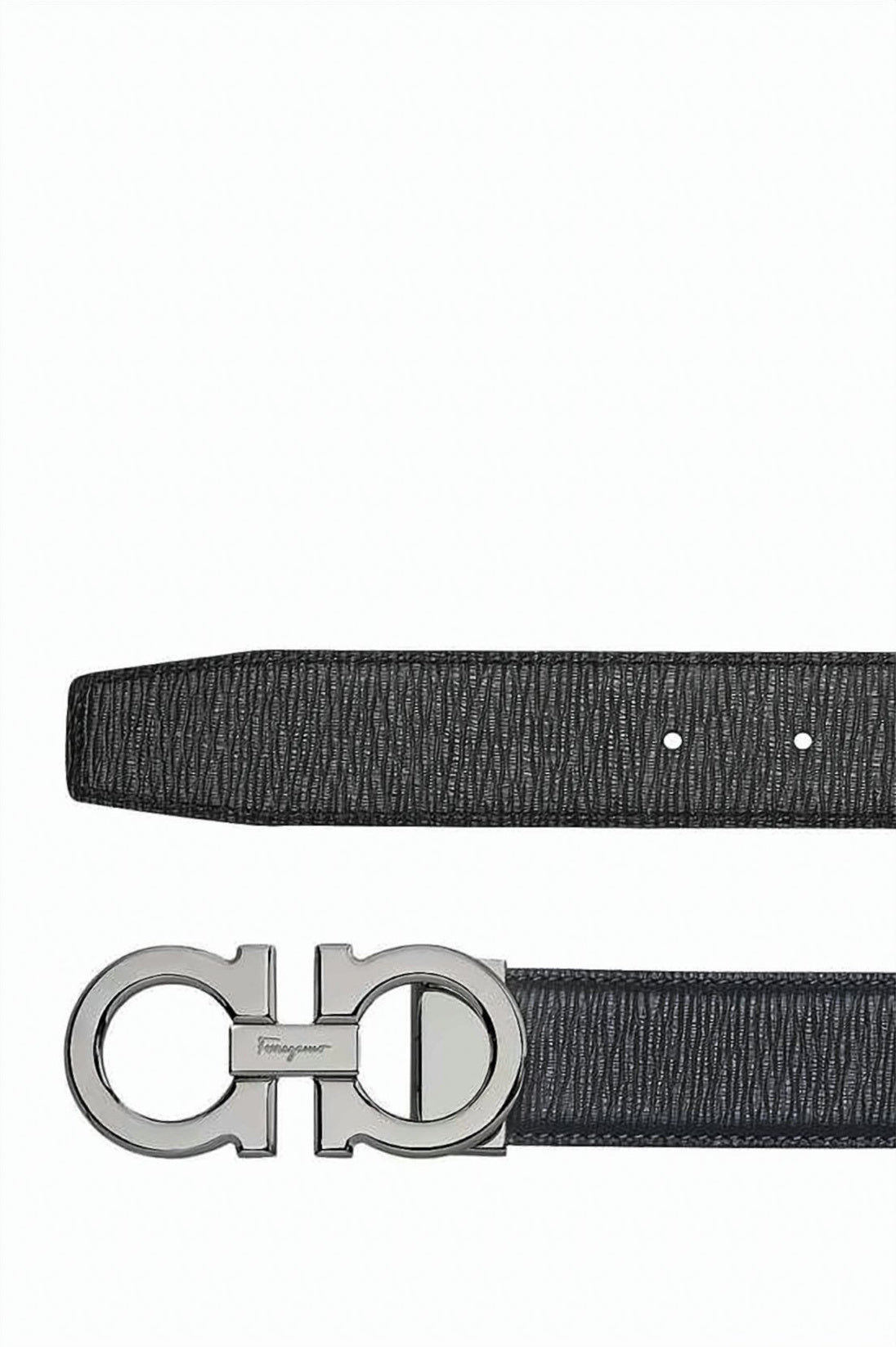 Textured Black Calf Leather Belt