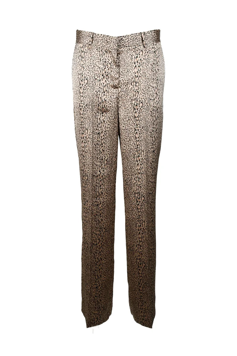 Satin Trousers - Brown/Beige