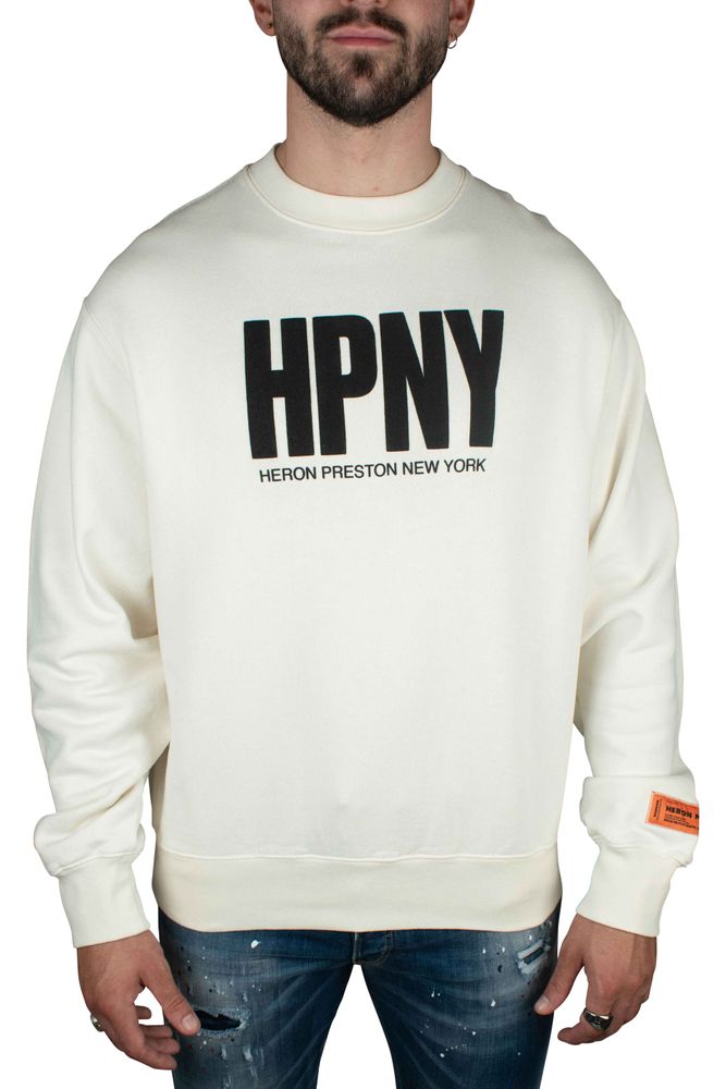 Crew Neck Cotton Sweatshirt With Bold Logo