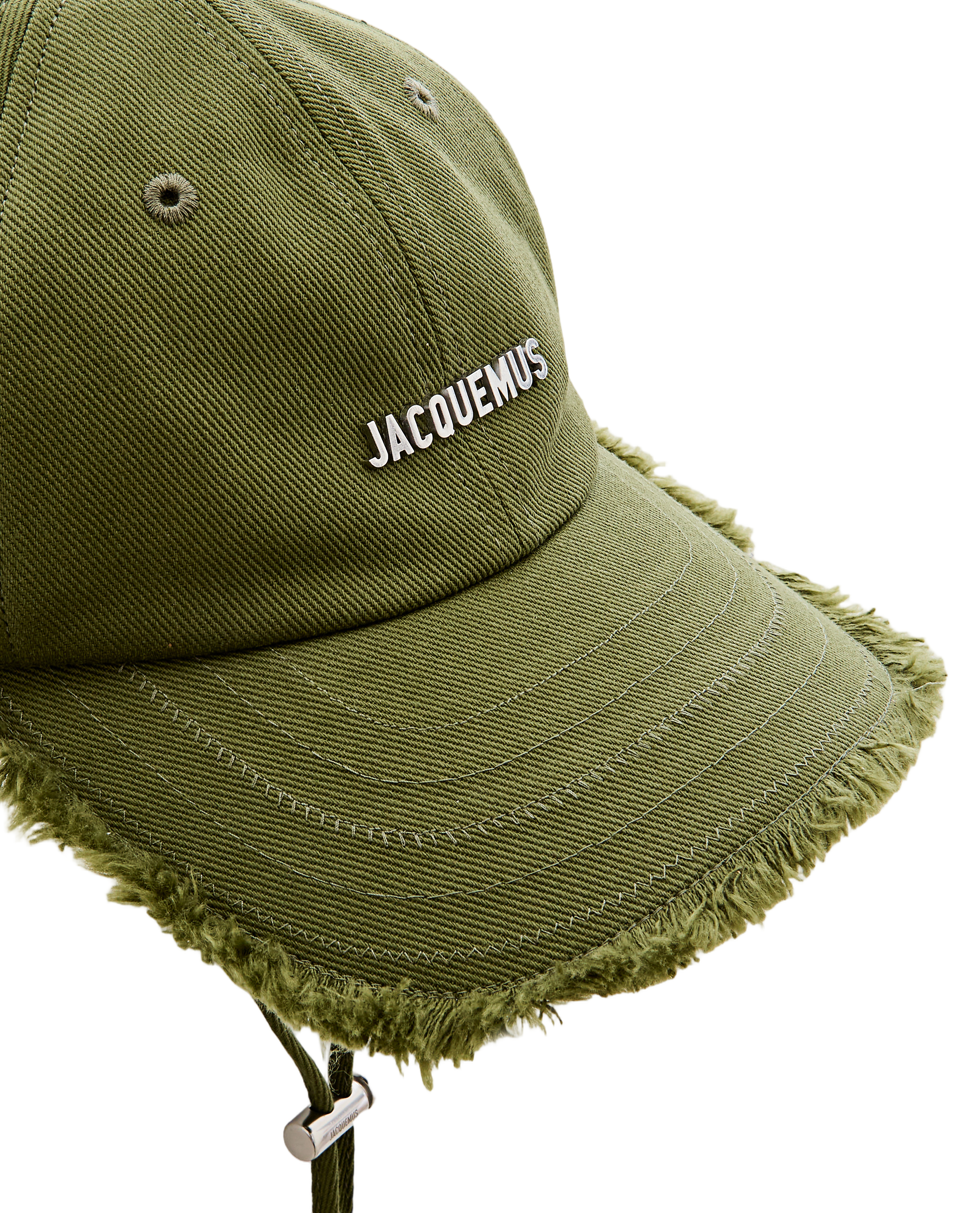 Fringed Edge Green Cap With Silver Logo And Adjustable Fit