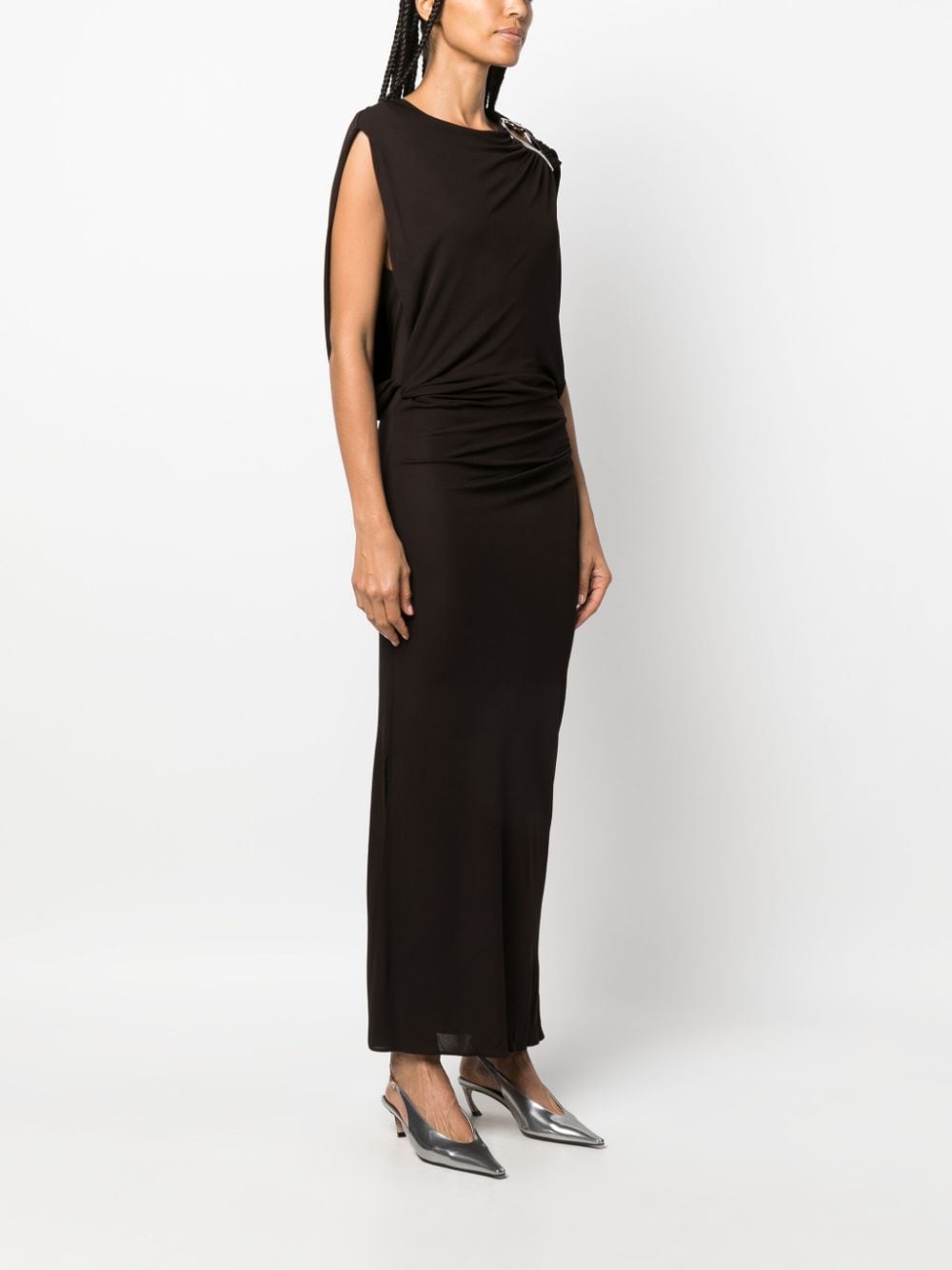 Coffee Brown Jersey Maxi Dress