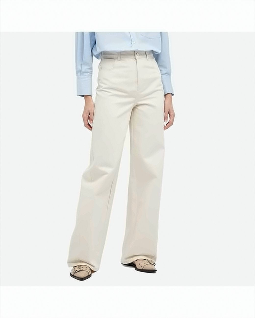Tailored Straight-Leg Pants with High Waist