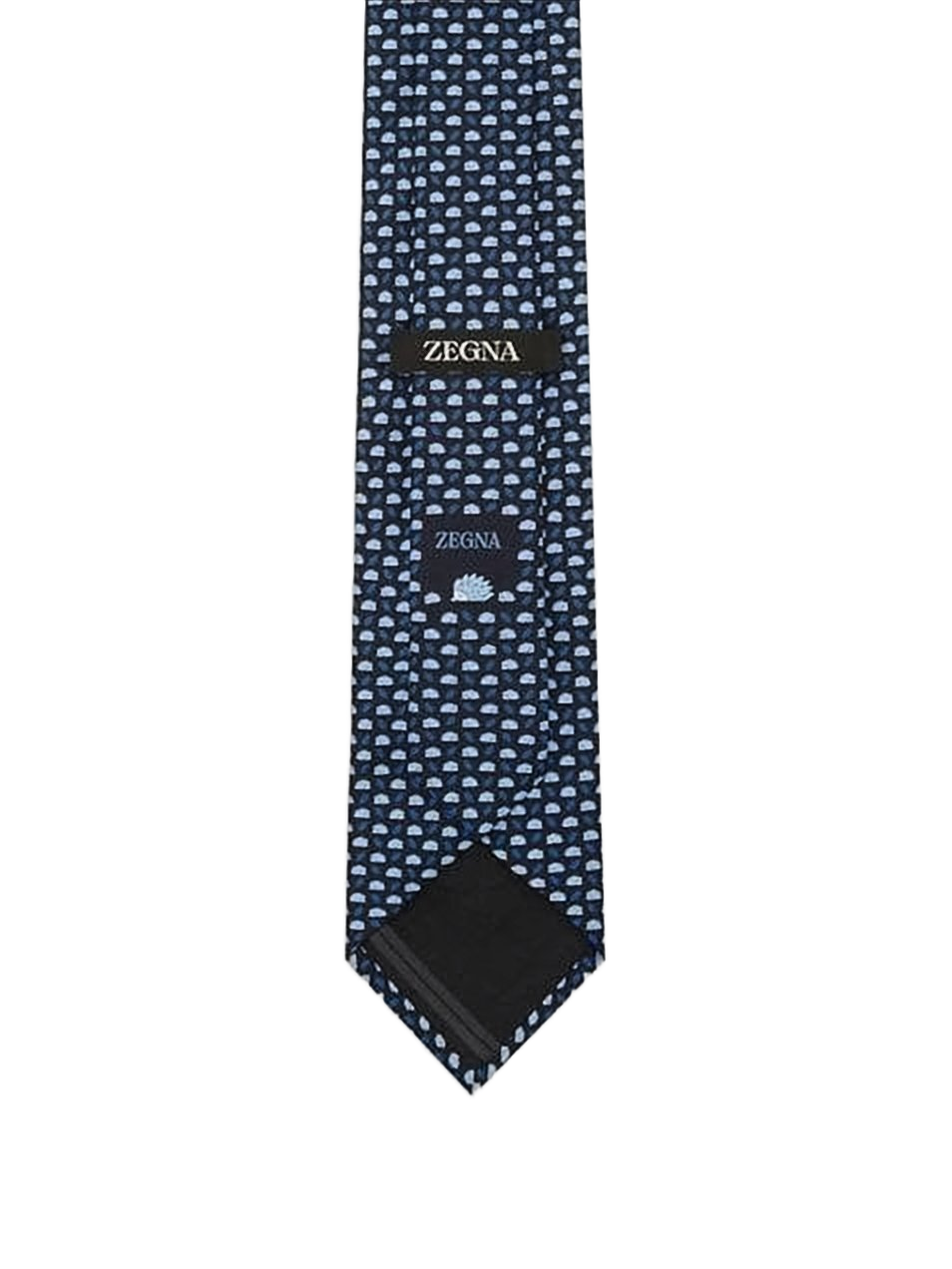 Silk Necktie with Stylized Hedgehog Pattern