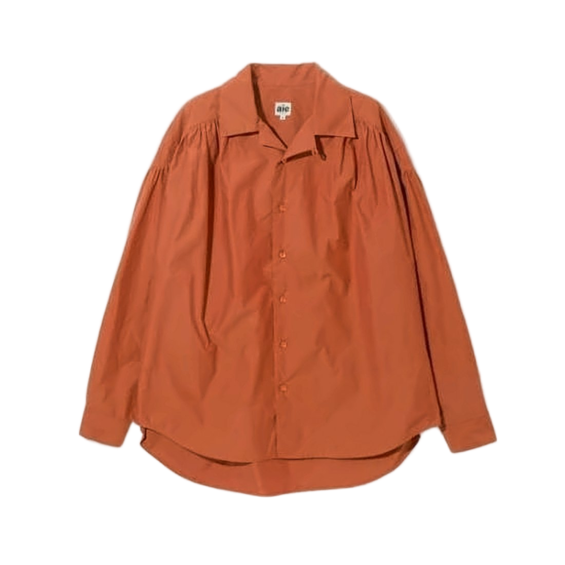 Long-Sleeve Shirt With Puffed Shoulders And Curved Hem