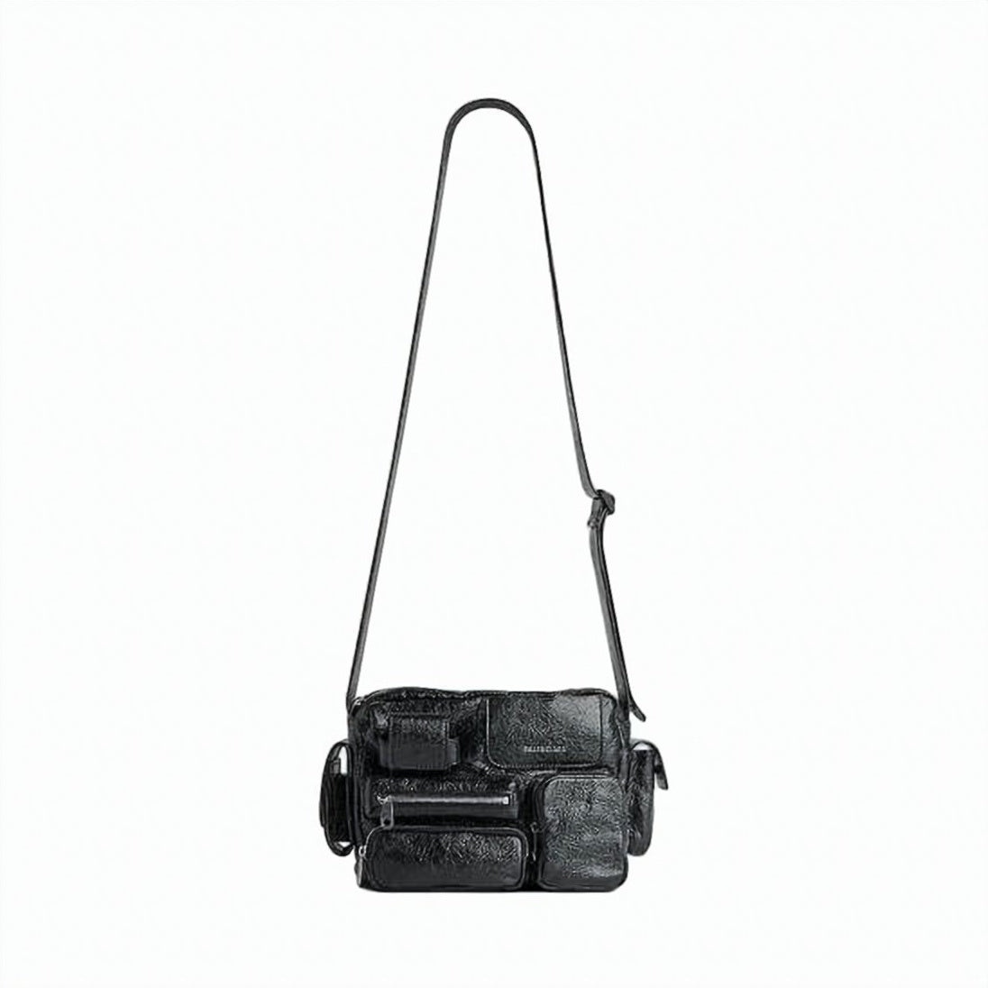 Compact Textured Lambskin Shoulder Bag