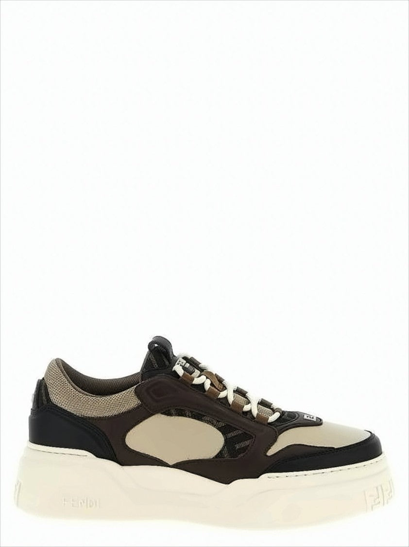 Layered Sneakers with Geometric Sole Detail