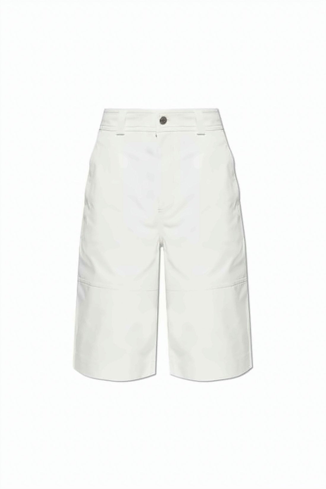 Black Straight-Cut Cotton Mid-Thigh Shorts