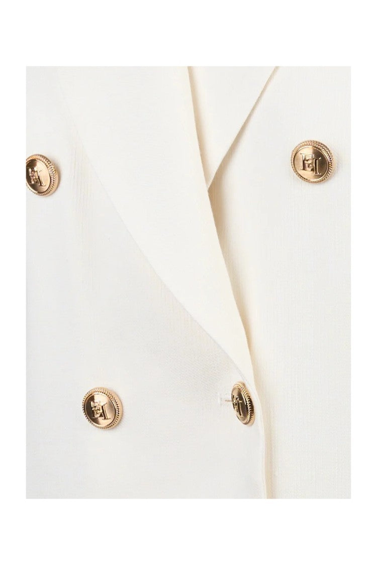Tailored Sleeveless Dress In Sky-Hued Linen-Viscose Blend