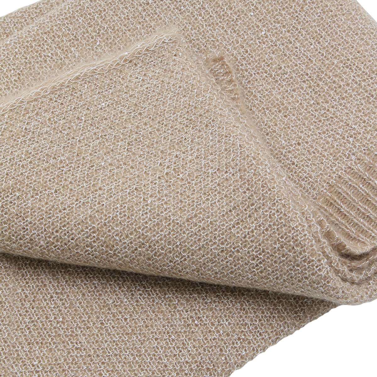 Knitted Scarf in Warm Beige