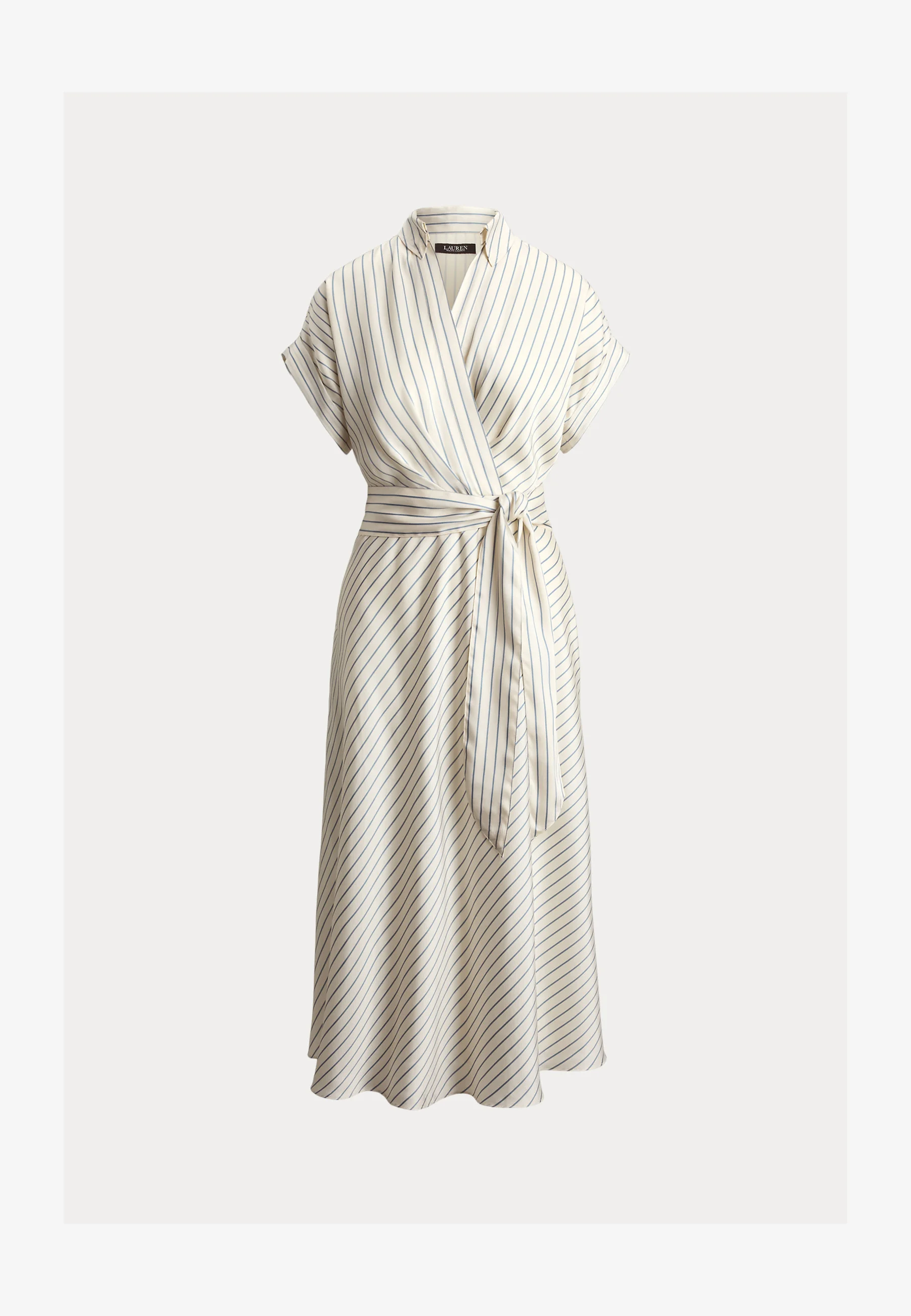 Natural Woven Luxe Twill Midi Dress