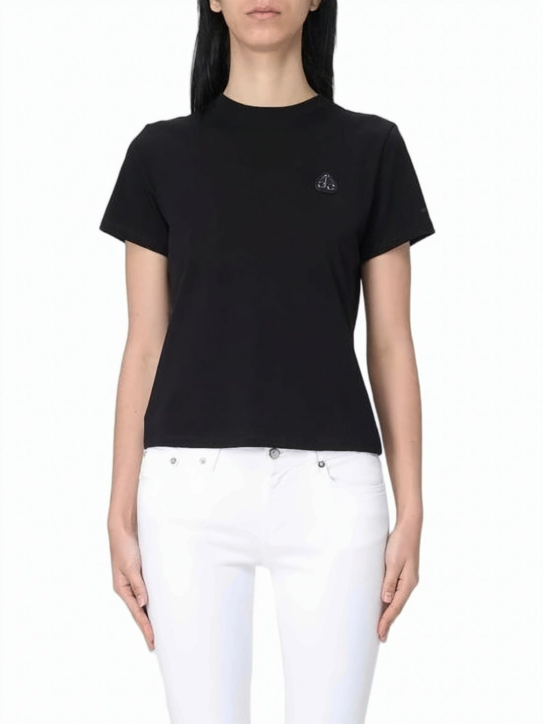 Black Fitted Cotton Crew Neck T-Shirt