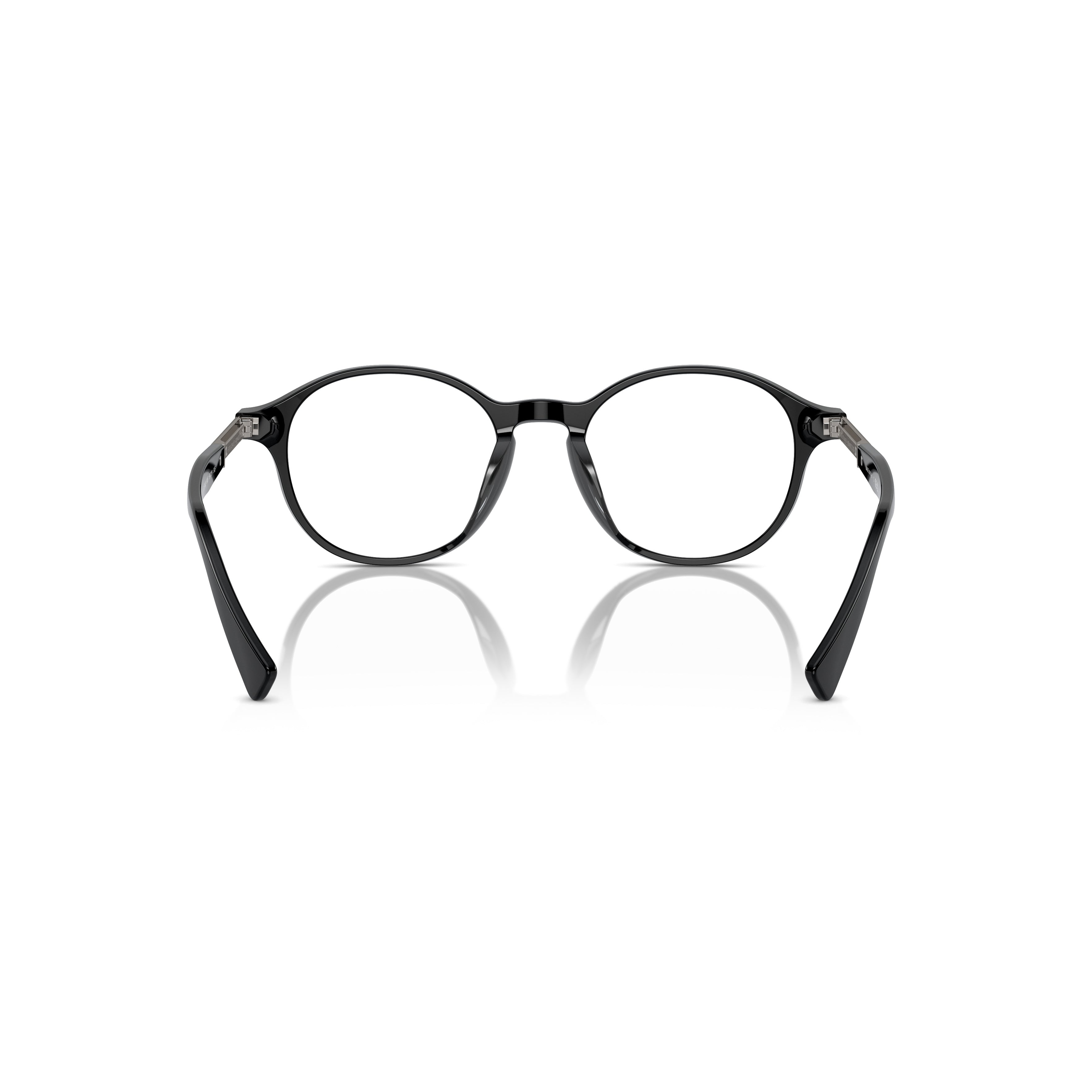 0bc3002 Glossy Black Acetate Round Frame Eyeglasses