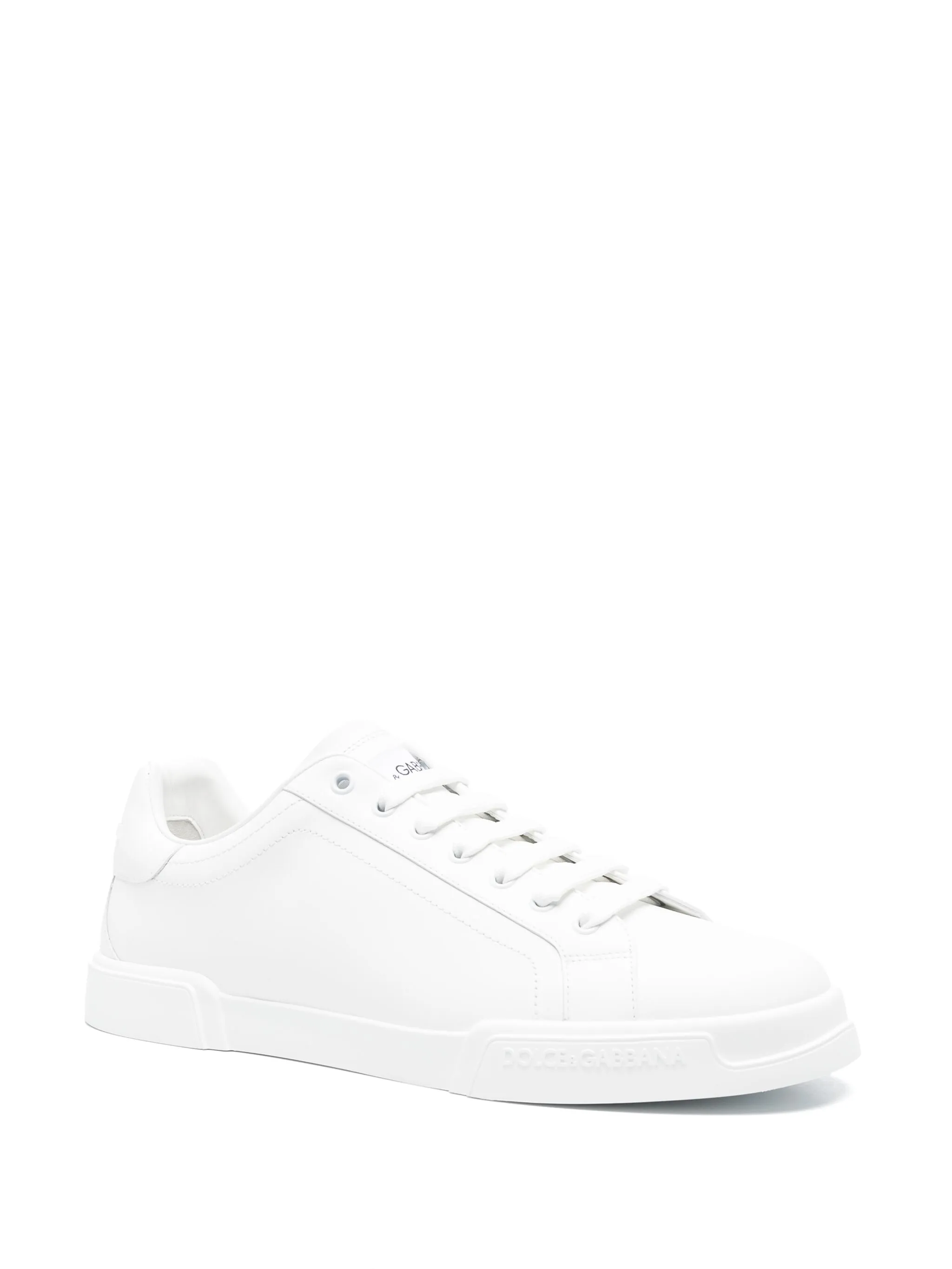 Minimalist White Nappa Leather Flat Sneakers