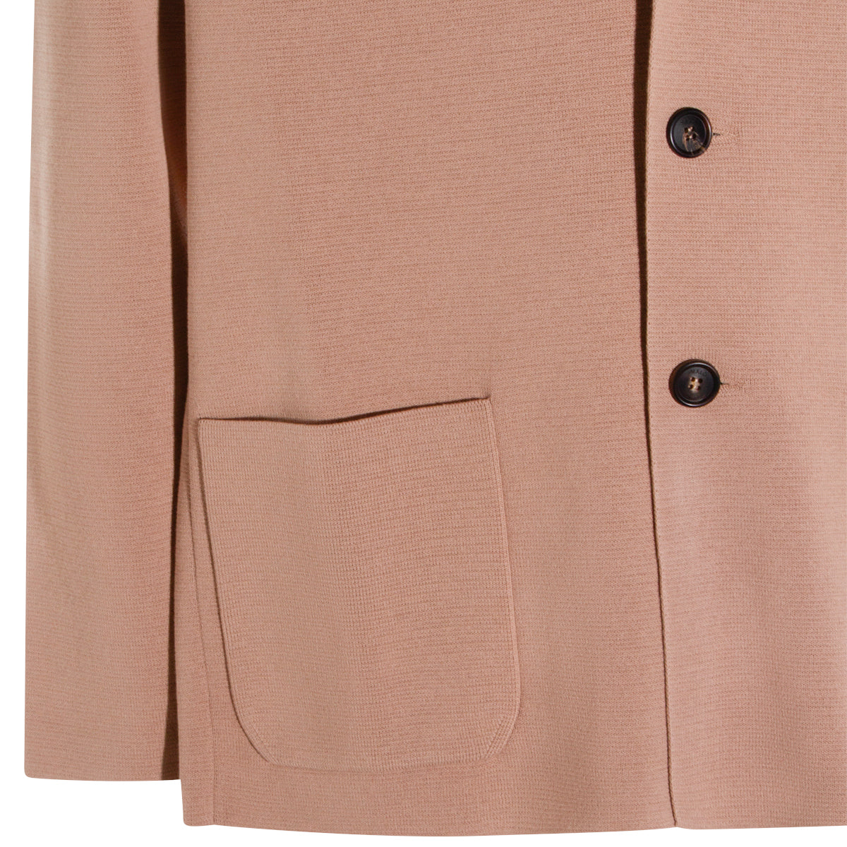 Camel Cotton Blazer With Lapel Collar