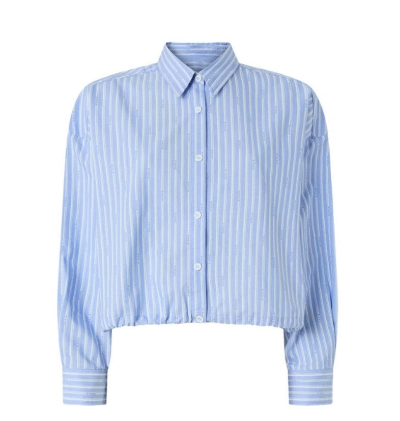 Cammie Cropped Striped Cotton Shirt