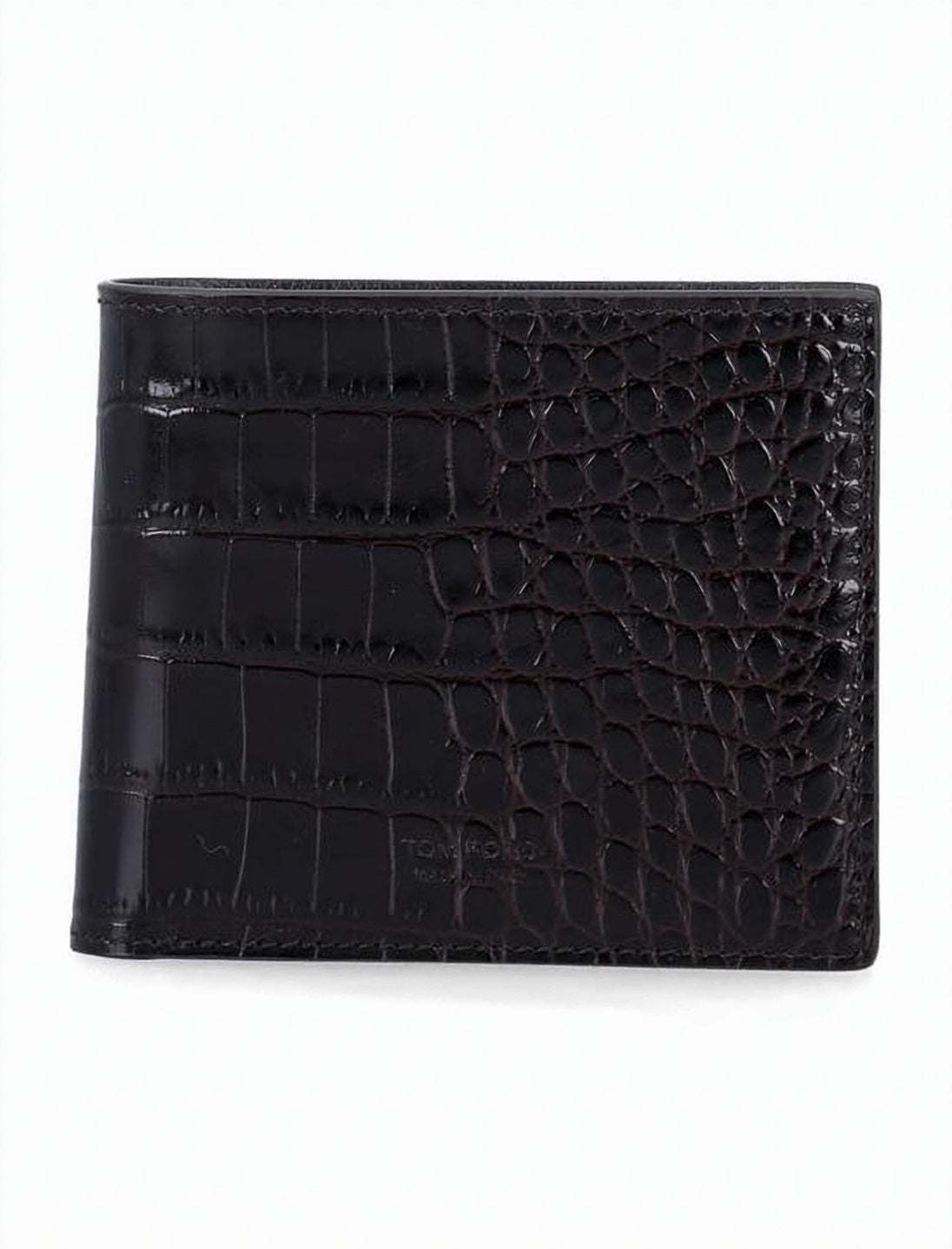 Textured Crocodile Pattern Bifold Wallet by Tom Ford