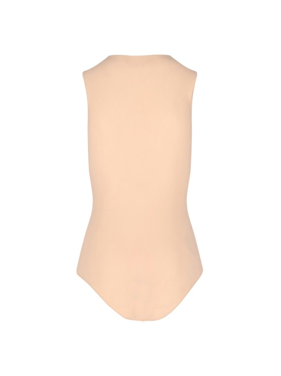 Sleeveless Bodysuit With Round Neckline And Seamless Finish