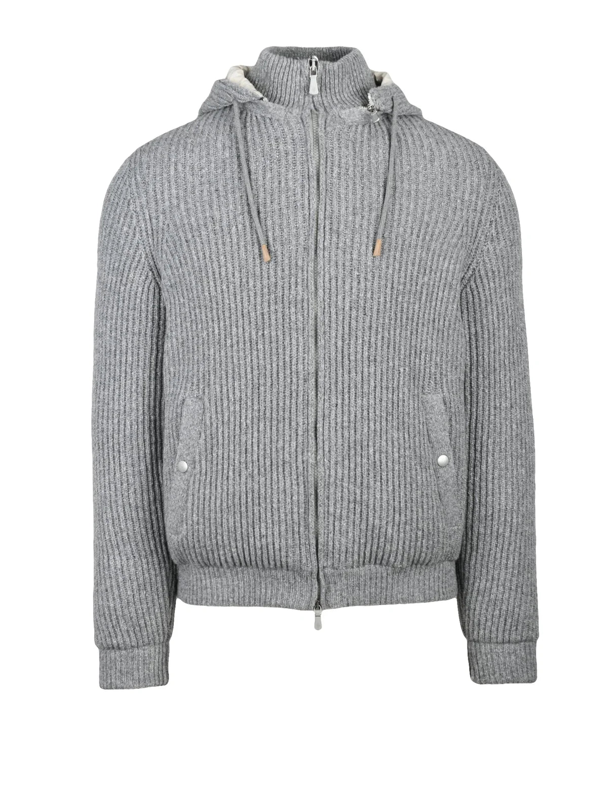 Wool & Cashmere Down Bomber - Grey