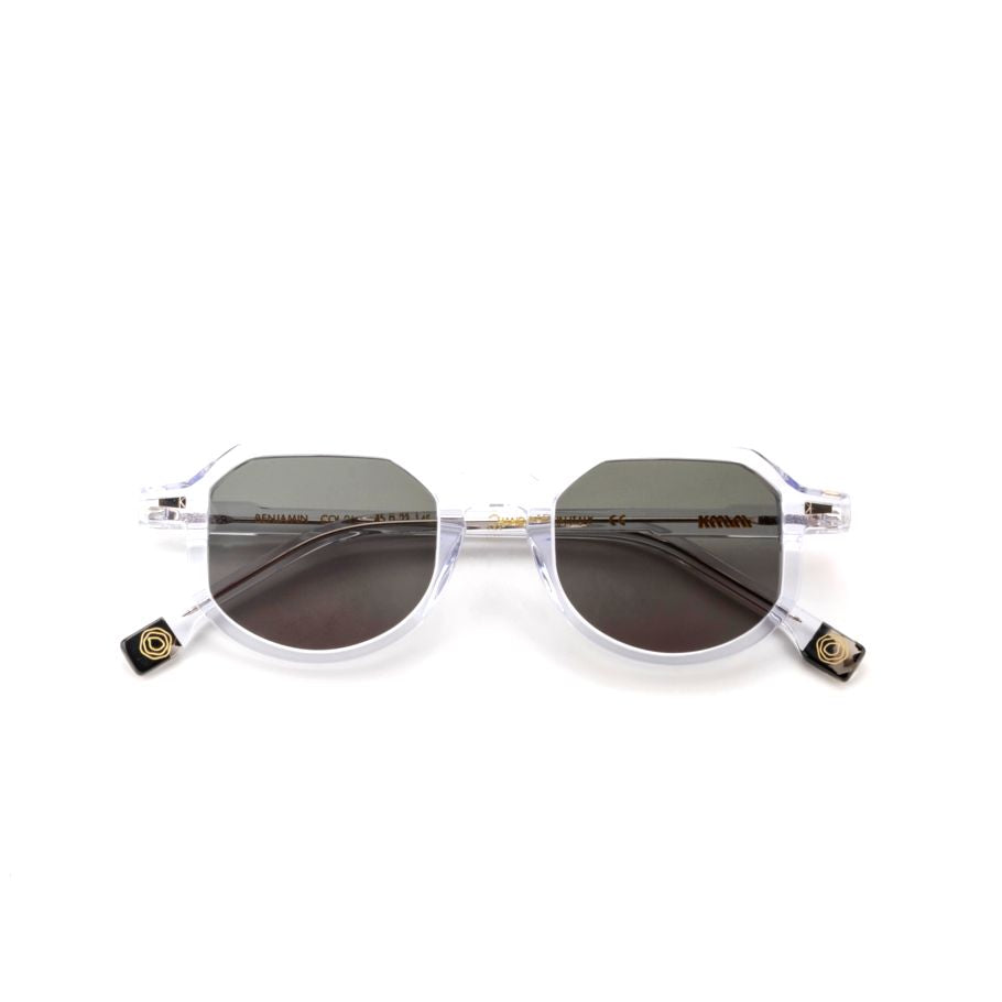 Benjamin Transparent Geometric Sunglasses with Octagonal Lenses
