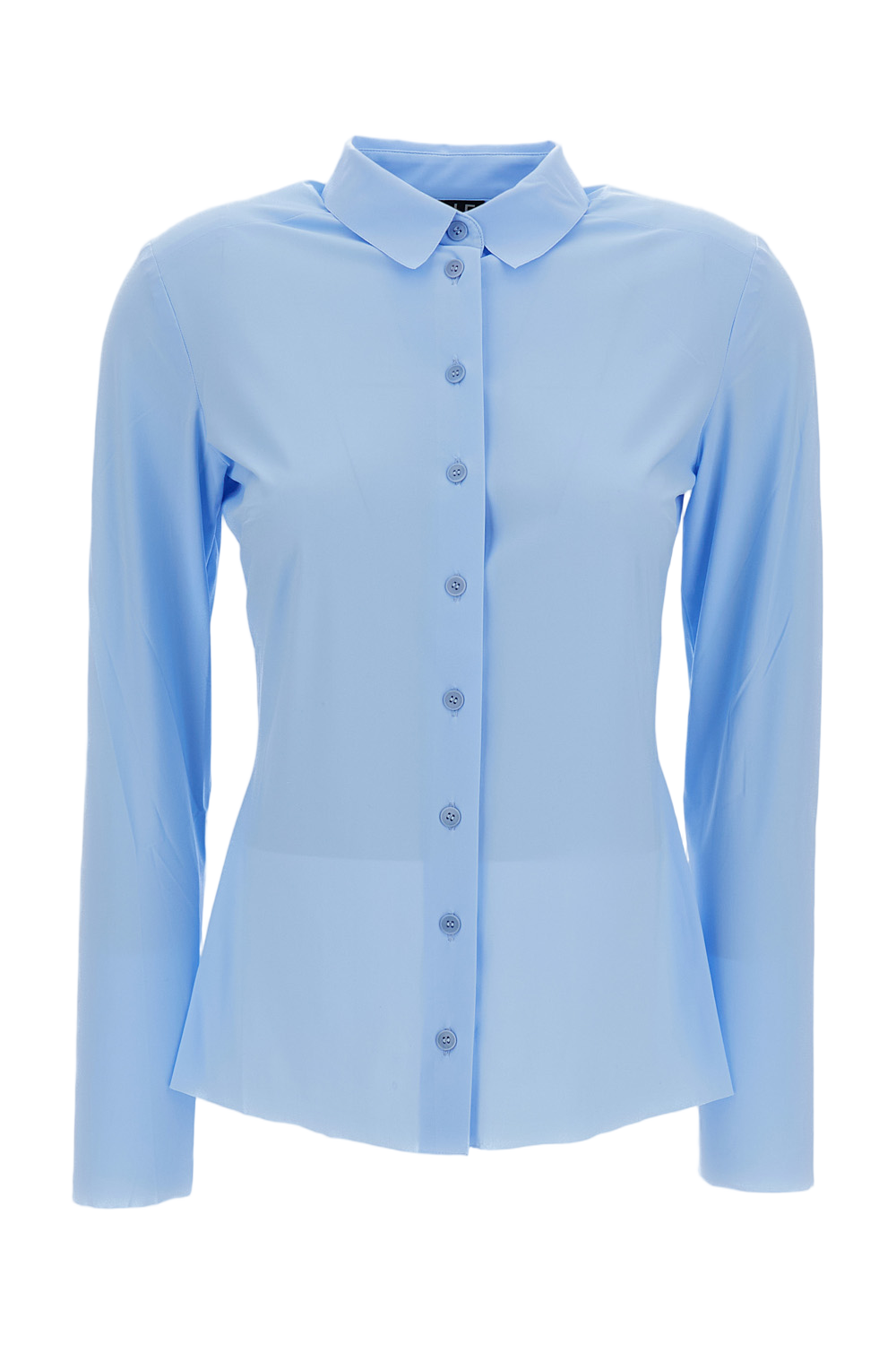 Clear Blue Button-Down Shirt with Classic Collar