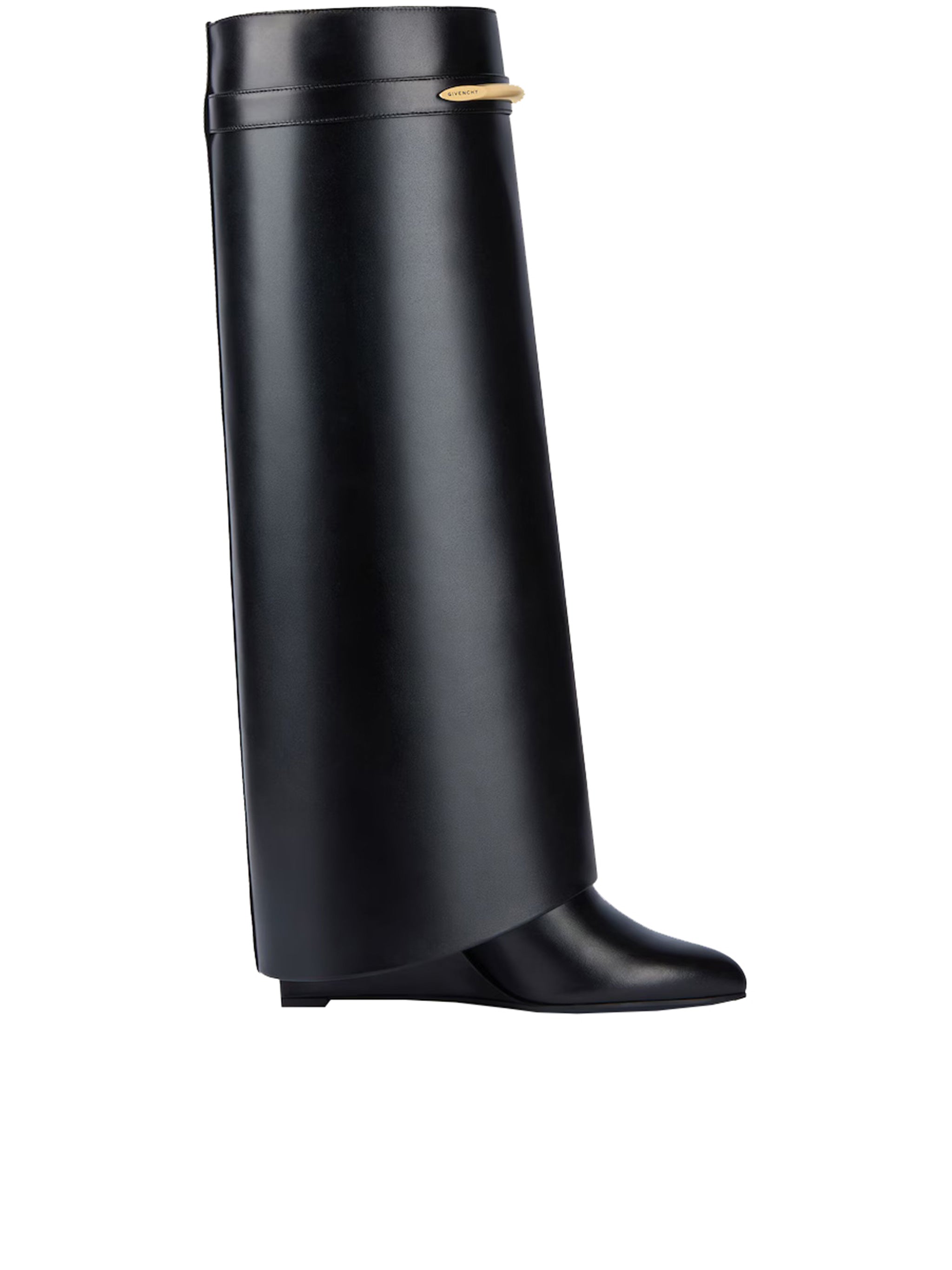 Heel High Pointed Toe Calf Leather Boots