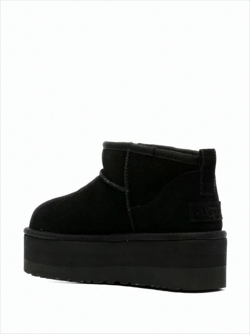 Ankle-High Suede Boots with Wool Lining