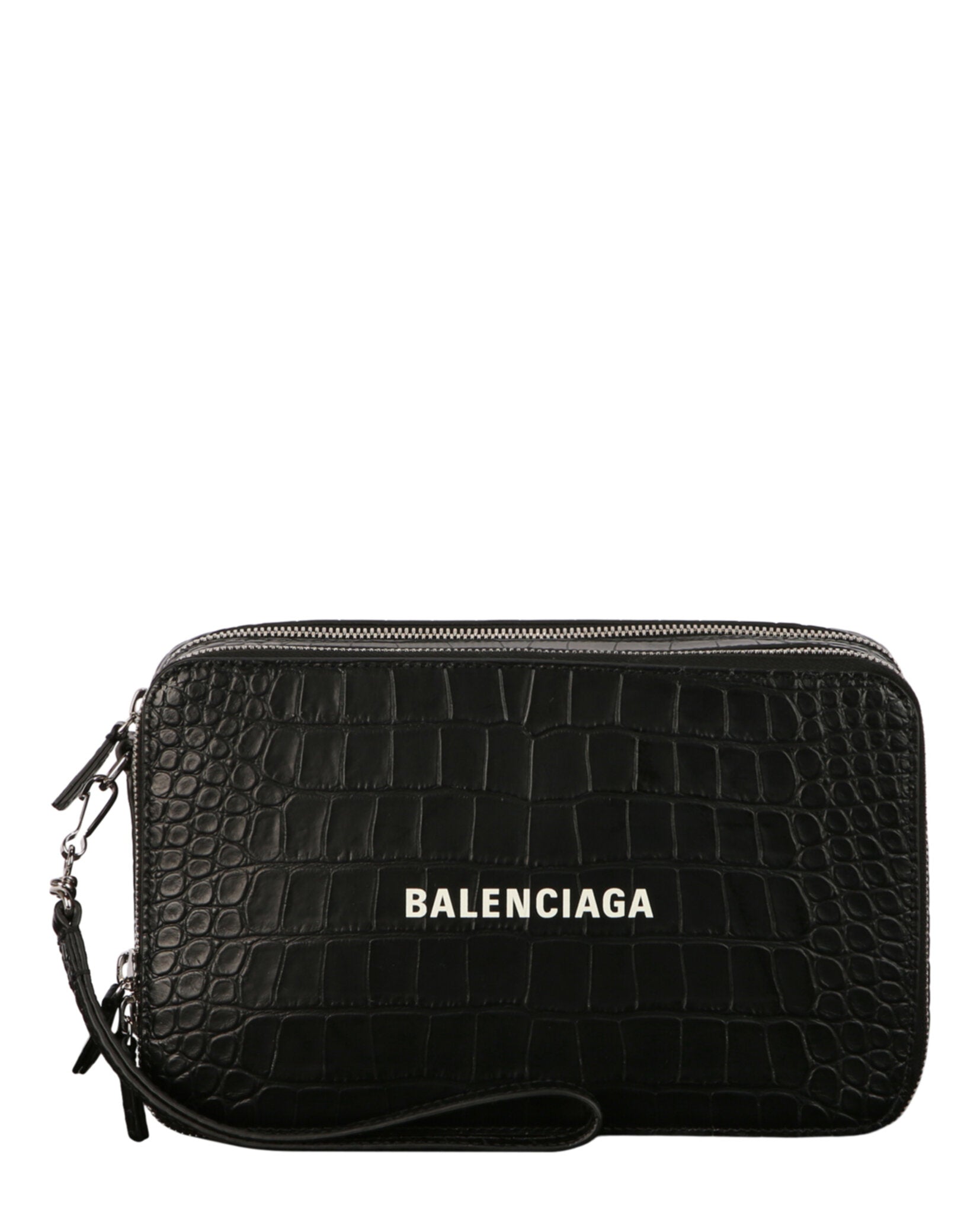 Crocodile Embossed Everyday Pouch With Strap