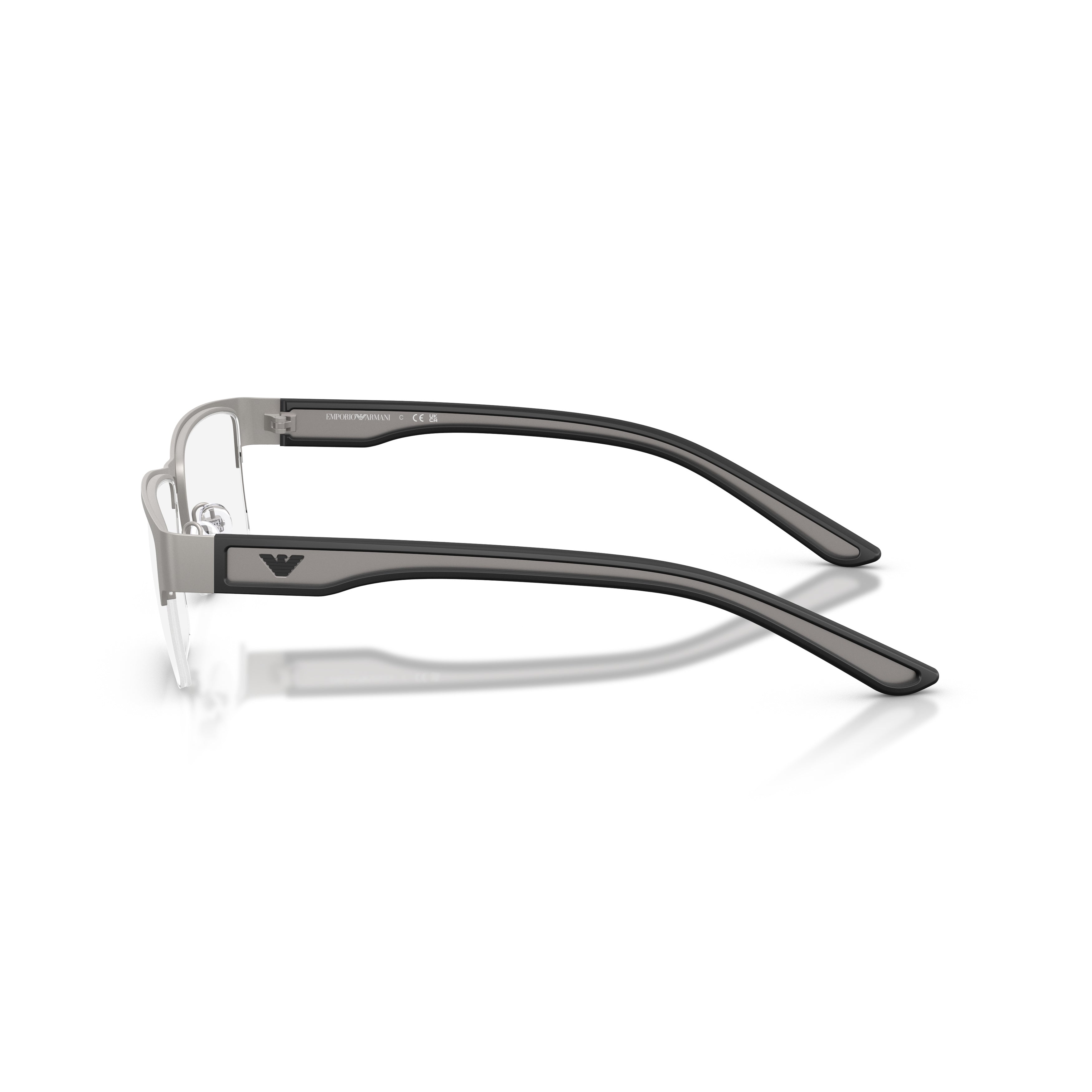 0ea1182 Semi-Rimless Rectangular Eyeglasses with Silver and Black Accents