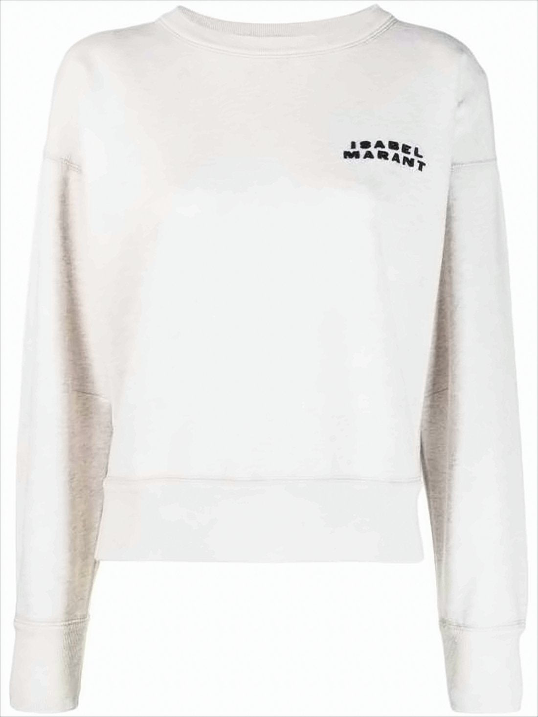 Cropped Long-Sleeved Sweatshirt with Heathered Texture
