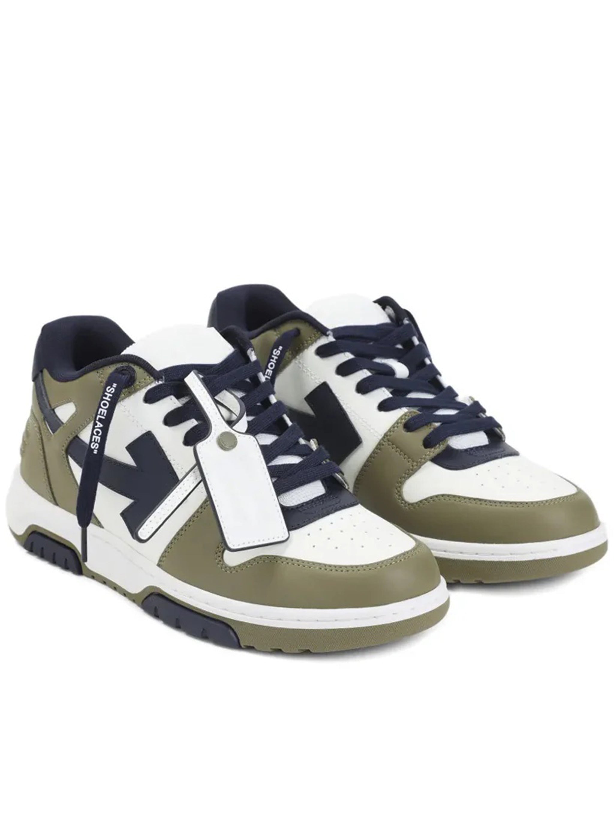 Olive/White Out Of Office Leather Sneakers