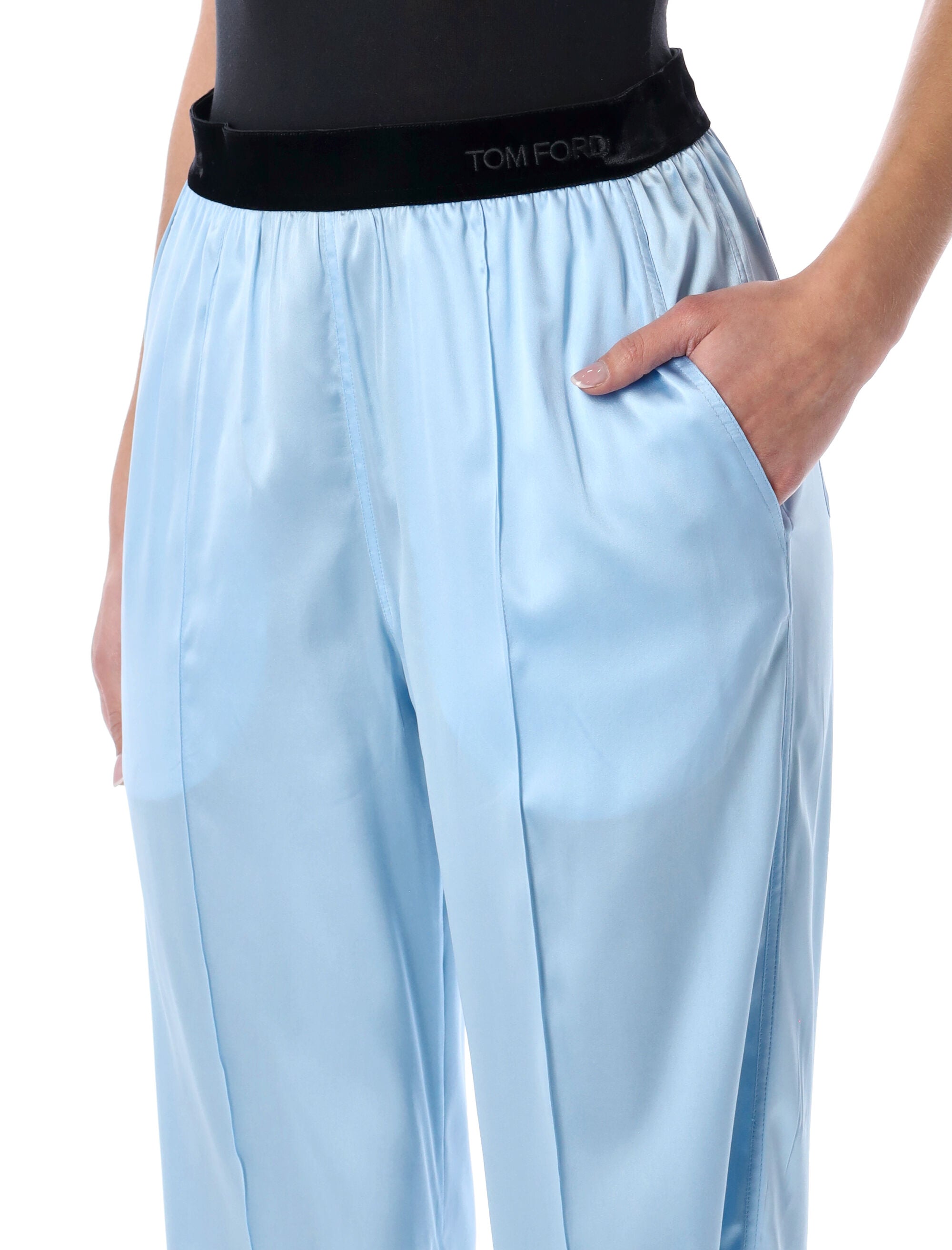 Stretch Silk Satin Pj Pants