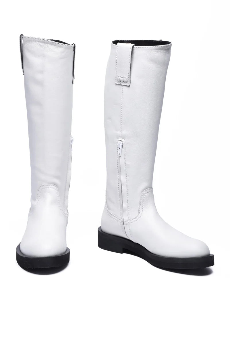 Leather Boots Rubber - White