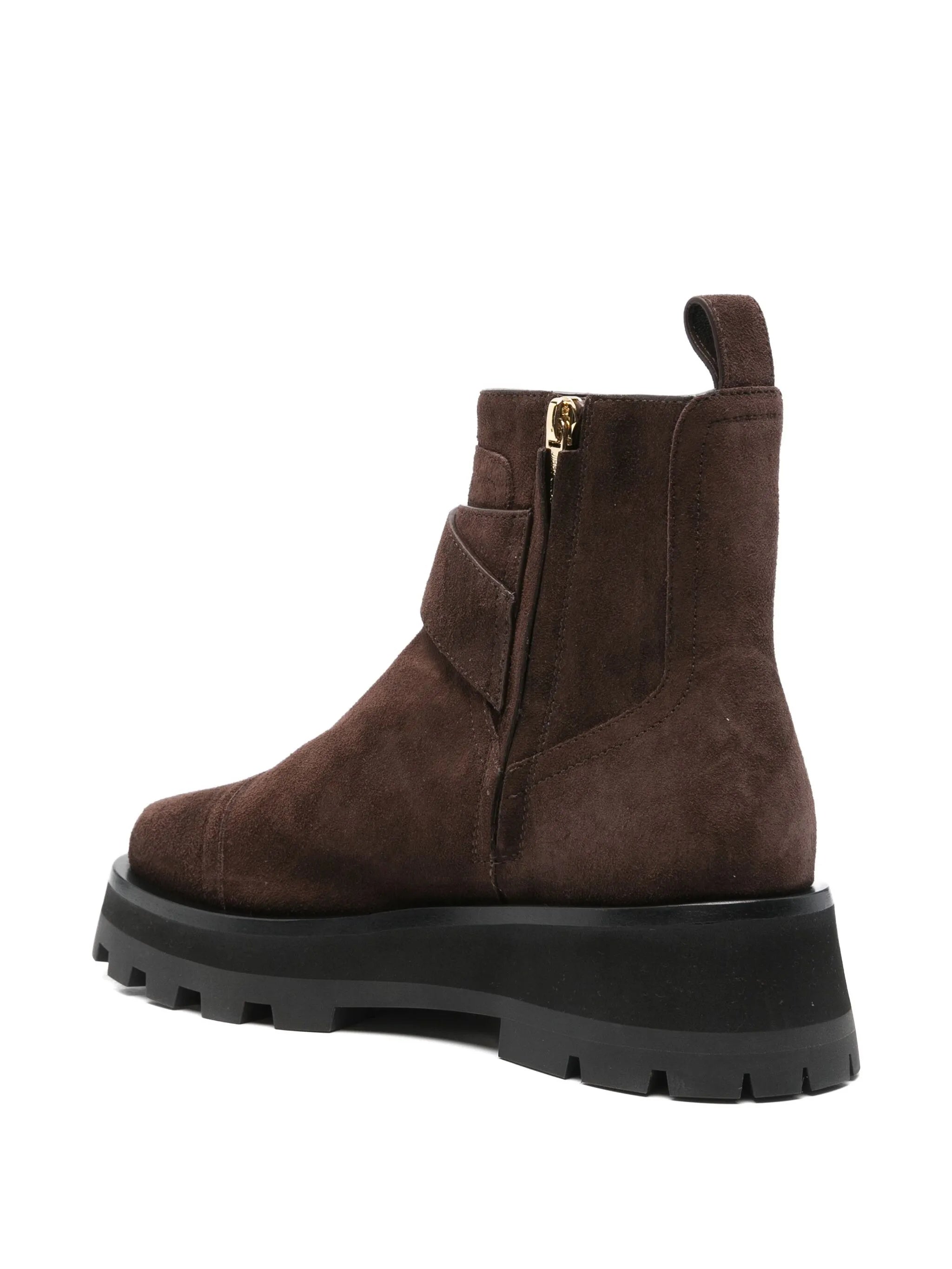 Brown Meena Flat Suede Ankle Boots