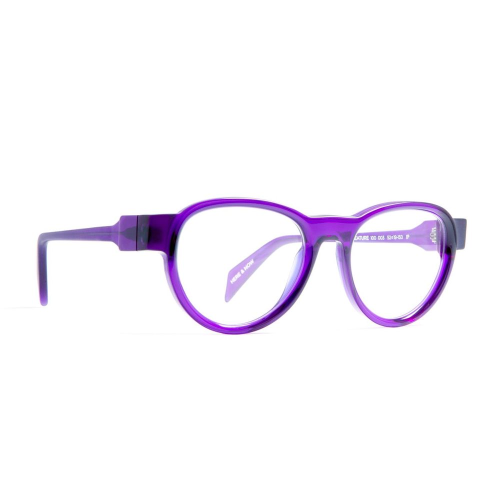 Creature 100 003 Translucent Purple Celluloid Oval Eyeglasses