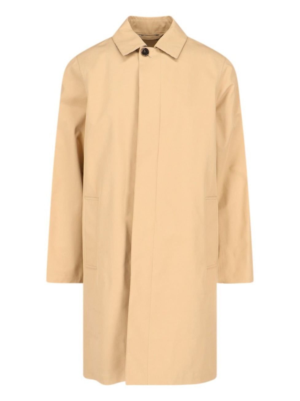 Check Lining Beige Cotton Coat